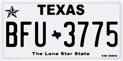 TX license plate BFU3775