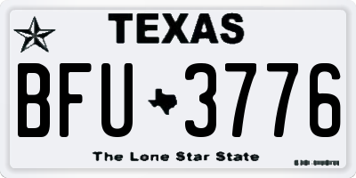 TX license plate BFU3776