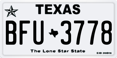 TX license plate BFU3778