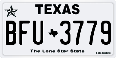 TX license plate BFU3779
