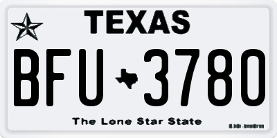 TX license plate BFU3780