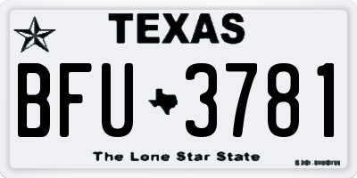 TX license plate BFU3781