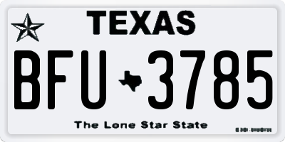 TX license plate BFU3785
