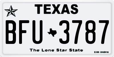 TX license plate BFU3787