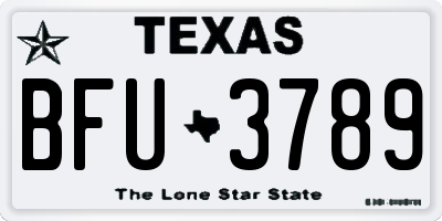 TX license plate BFU3789