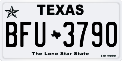 TX license plate BFU3790
