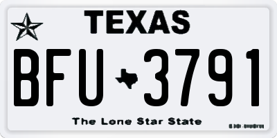 TX license plate BFU3791