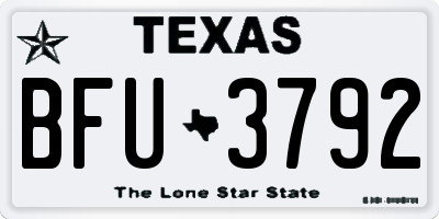 TX license plate BFU3792
