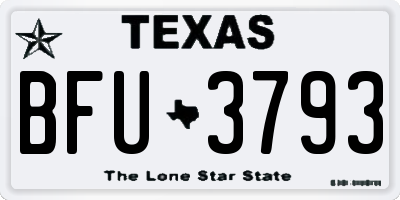 TX license plate BFU3793