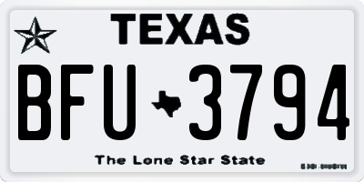 TX license plate BFU3794