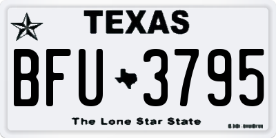 TX license plate BFU3795