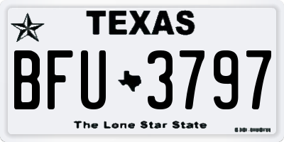 TX license plate BFU3797