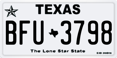 TX license plate BFU3798