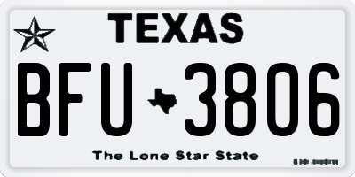 TX license plate BFU3806