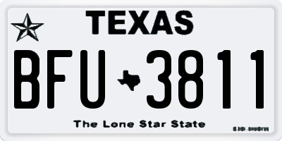 TX license plate BFU3811