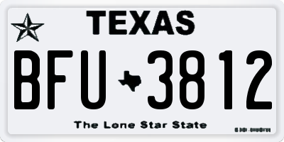 TX license plate BFU3812