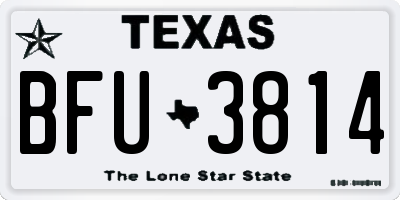 TX license plate BFU3814