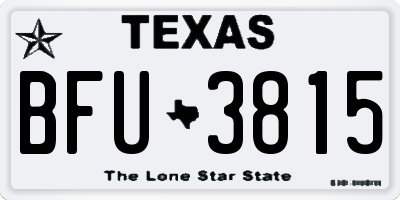 TX license plate BFU3815