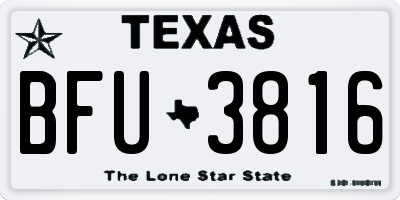 TX license plate BFU3816