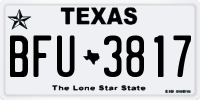 TX license plate BFU3817