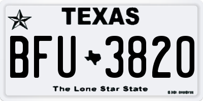 TX license plate BFU3820