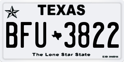 TX license plate BFU3822