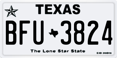 TX license plate BFU3824