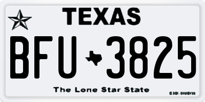 TX license plate BFU3825