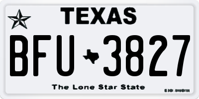 TX license plate BFU3827