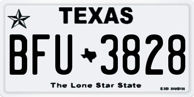 TX license plate BFU3828