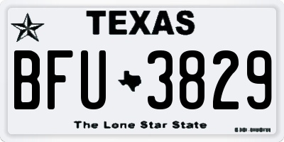 TX license plate BFU3829