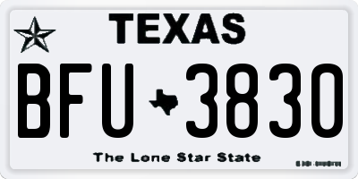 TX license plate BFU3830