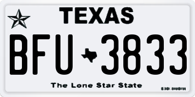 TX license plate BFU3833
