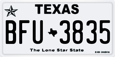 TX license plate BFU3835