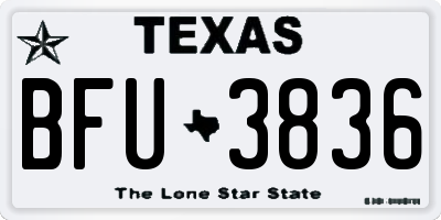 TX license plate BFU3836