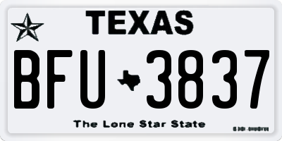 TX license plate BFU3837
