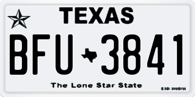 TX license plate BFU3841