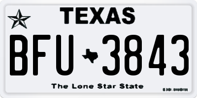 TX license plate BFU3843