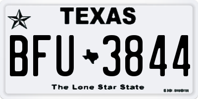 TX license plate BFU3844
