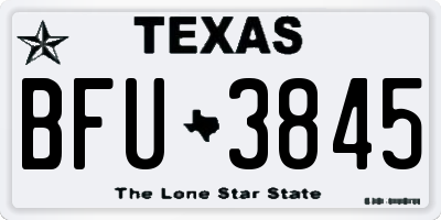 TX license plate BFU3845