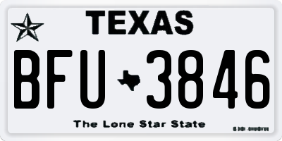 TX license plate BFU3846