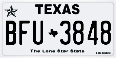 TX license plate BFU3848