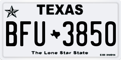 TX license plate BFU3850