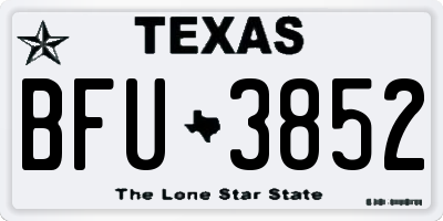 TX license plate BFU3852