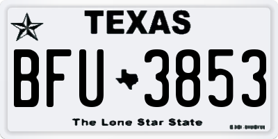 TX license plate BFU3853