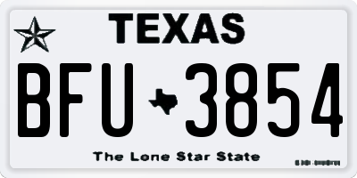 TX license plate BFU3854