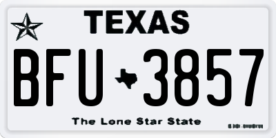 TX license plate BFU3857