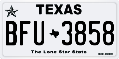TX license plate BFU3858
