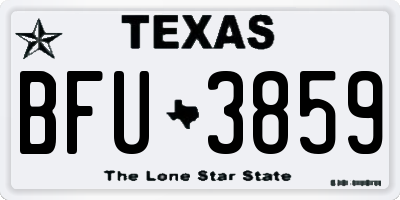 TX license plate BFU3859