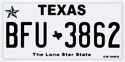 TX license plate BFU3862